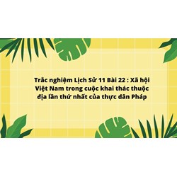 Trắc nghiệm Lịch sử 11 Bài 22: Xã hội Việt Nam trong cuộc khai thác thuộc địa lần thứ nhất của thực dân Pháp