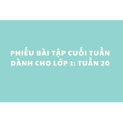 Phiếu bài tập cuối tuần dành cho lớp 1: Tuần 20