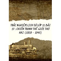 Trắc nghiệm Lịch Sử lớp 11 Bài 17 : Chiến tranh thế giới thứ hai (1939 - 1945)