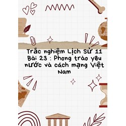 Trắc nghiệm Lịch sử 11 Bài 23 : Phong trào yêu nước và cách mạng Việt Nam
