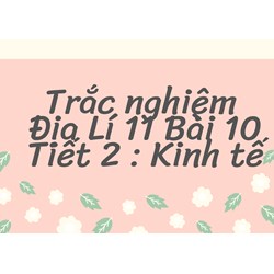 Trắc nghiệm Địa lý lớp 11 Bài 10 Tiết 2 : Kinh tế