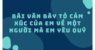Bài văn bày tỏ cảm xúc của em về một người mà em yêu quý