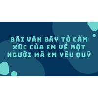 Bài văn bày tỏ cảm xúc của em về một người mà em yêu quý