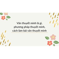 Văn thuyết minh là gì, phương pháp thuyết minh, cách làm bài văn thuyết minh