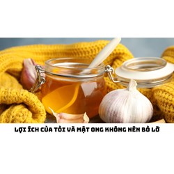 Lợi ích của tỏi và mật ong không nên bỏ lỡ