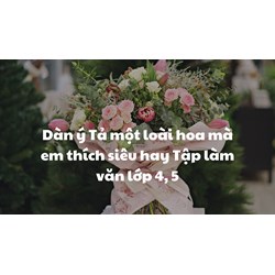 Dàn ý Tả một loài hoa mà em thích siêu hay Tập làm văn lớp 4, 5