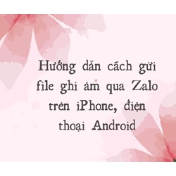 Hướng dẫn cách gửi file ghi âm qua Zalo trên iPhone, điện thoại Android