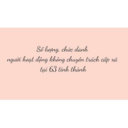 Số lượng, chức danh người hoạt động không chuyên trách cấp xã tại 63 tỉnh thành