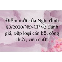 Điểm mới của Nghị định 90/2020/NĐ-CP về đánh giá, xếp loại cán bộ, công chức, viên chức