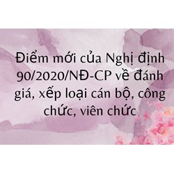 Điểm mới của Nghị định 90/2020/NĐ-CP về đánh giá, xếp loại cán bộ, công chức, viên chức