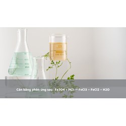 Cân bằng phản ứng sau: Fe3O4 + HCl → FeCl3 + FeCl2 + H2O