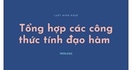 Tổng hợp các công thức tính đạo hàm