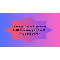 Thời điểm nào khấu trừ thuế TNCN theo mức giảm trừ 11 triệu đồng/tháng?