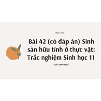 Bài 42 (có đáp án) Sinh sản hữu tính ở thực vật: Trắc nghiệm Sinh học 11