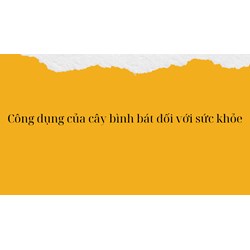 Công dụng của cây bình bát đối với sức khỏe