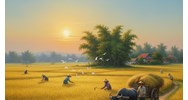 Dàn ý Tả cánh đồng lúa chín quê em lớp 5