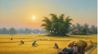 Dàn ý Tả cánh đồng lúa chín quê em lớp 5