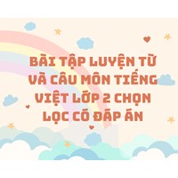 Bài tập Luyện từ và câu môn Tiếng Việt lớp 2 chọn lọc có đáp án