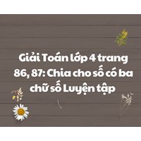 Giải Toán lớp 4 trang 86, 87: Chia cho số có ba chữ số Luyện tập