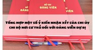 Tổng hợp một số ý kiến nhận xét của chi ủy chi bộ nơi cư trú đối với đảng viên dự bị
