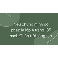 Nếu chúng mình có phép lạ lớp 4 trang 135 sách Chân trời sáng tạo