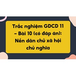 Trắc nghiệm GDCD 11 - Bài 10 (có đáp án): Nền dân chủ xã hội chủ nghĩa
