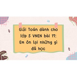 Giải Toán dành cho lớp 5 VNEN bài 17: Em ôn lại những gì đã học