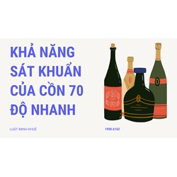Khả năng sát khuẩn của cồn 70 độ nhanh