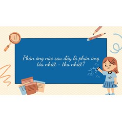 Phản ứng nào sau đây là phản ứng tỏa nhiệt - thu nhiệt?