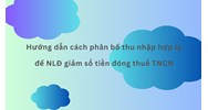 Hướng dẫn cách phân bổ thu nhập hợp lý để NLĐ giảm số tiền đóng thuế TNCN