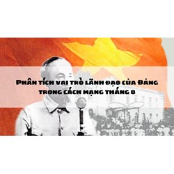 Phân tích vai trò lãnh đạo của Đảng trong cách mạng tháng 8
