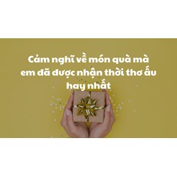 Cảm nghĩ về món quà mà em đã được nhận thời thơ ấu hay nhất