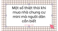 Một số thiệt thòi khi mua nhà chung cư mini mà người dân cần biết
