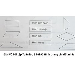 Giải Vở bài tập Toán lớp 5 bài 90 Hình thang chi tiết nhất