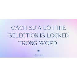 Cách sửa lỗi the selection is locked trong Word