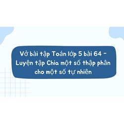 Vở bài tập Toán lớp 5 bài 64 - Luyện tập Chia một số thập phân cho một số tự nhiên