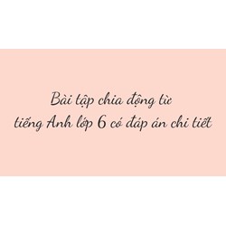 Bài tập chia động từ tiếng Anh lớp 6 có đáp án chi tiết