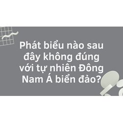 Phát biểu nào sau đây không đúng với tự nhiên Đông Nam Á biển đảo?