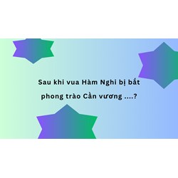 Sau khi vua Hàm Nghi bị bắt phong trào Cần vương ....?
