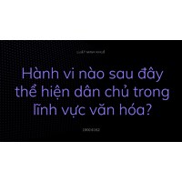 Hành vi nào sau đây thể hiện dân chủ trong lĩnh vực văn hóa?