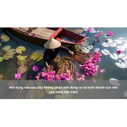 Nội dung nào sau đây không phản ánh đúng cơ sở hình thành của nền văn minh Đại Việt?