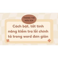 Cách bật, tắt tính năng kiểm tra lỗi chính tả trong word đơn giản