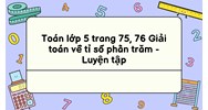 Giải Vở bài tập Toán lớp 5 bài 75 Giải Toán về tỉ số phần trăm