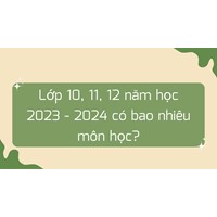 Lớp 10, 11, 12 năm học mới hiện nay có bao nhiêu môn học?