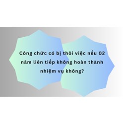Công chức có bị thôi việc nếu 02 năm liên tiếp không hoàn thành nhiệm vụ không?