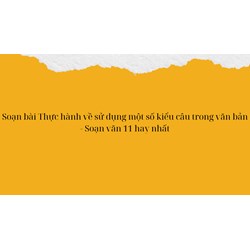 Soạn bài Thực hành về sử dụng một số kiểu câu trong văn bản - Soạn văn 11 hay nhất