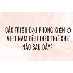 Các triều đại phong kiến ở Việt Nam đều theo thể chế nào sau đây?