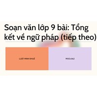 Soạn văn lớp 9 bài: Tổng kết về ngữ pháp (tiếp theo)