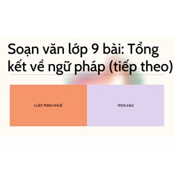 Soạn văn lớp 9 bài: Tổng kết về ngữ pháp (tiếp theo)