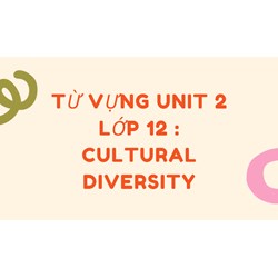 Từ vựng Unit 2 Tiếng anh lớp 12 : Cultural diversity